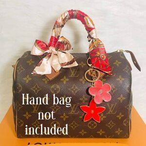 Silk Scarf Twilly and Red  Bag Charm